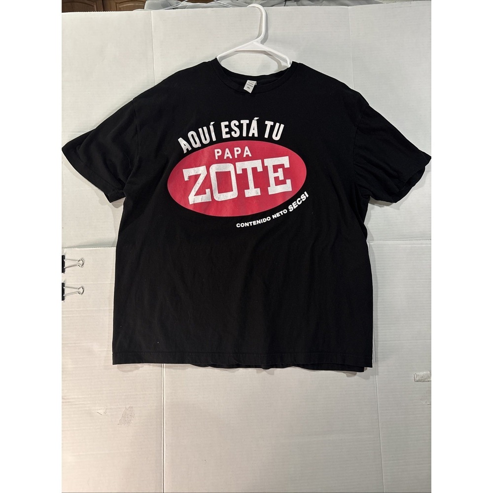 Aquí Está Tu Papá Zote Graphic T-Shirt Men's 2XL Black Spanish Humor Tee